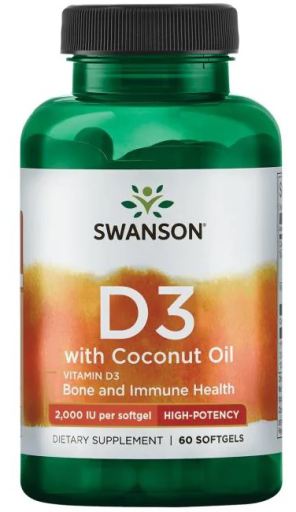 Vitamin D-3 With Coconut Oil 60 Capsulas